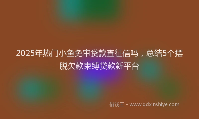 2025年热门小鱼免审贷款查征信吗，总结5个摆脱欠款束缚贷款新平台