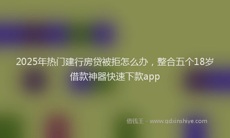 2025年热门建行房贷被拒怎么办，整合五个18岁借款神器快速下款app