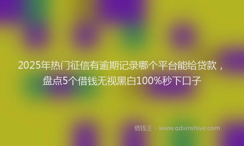2025年热门征信有逾期记录哪个平台能给贷款，盘点5个借钱无视黑白100%秒下口子