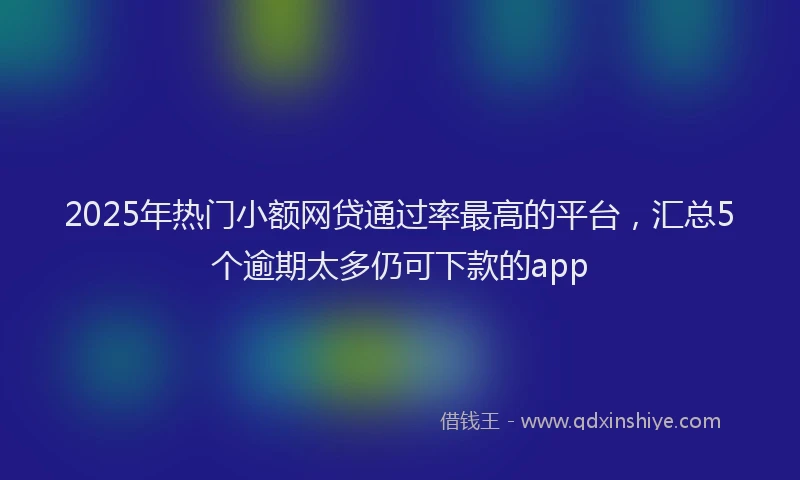 2025年热门小额网贷通过率最高的平台,汇总5个逾期太多仍可下款的app