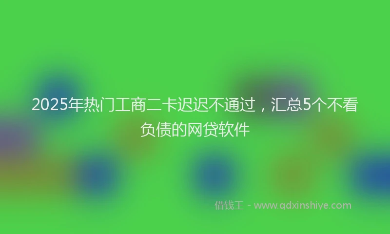 2025年热门工商二卡迟迟不通过，汇总5个不看负债的网贷软件