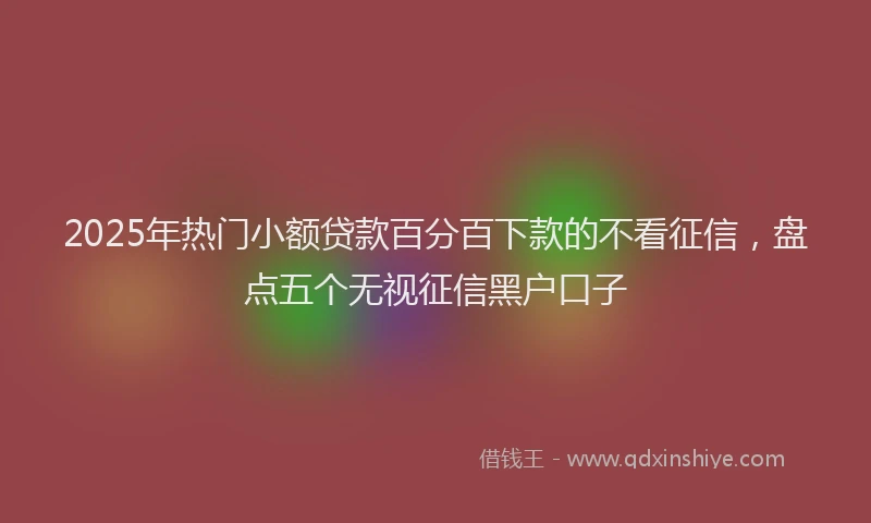 2025年热门小额贷款百分百下款的不看征信，盘点五个无视征信黑户口子