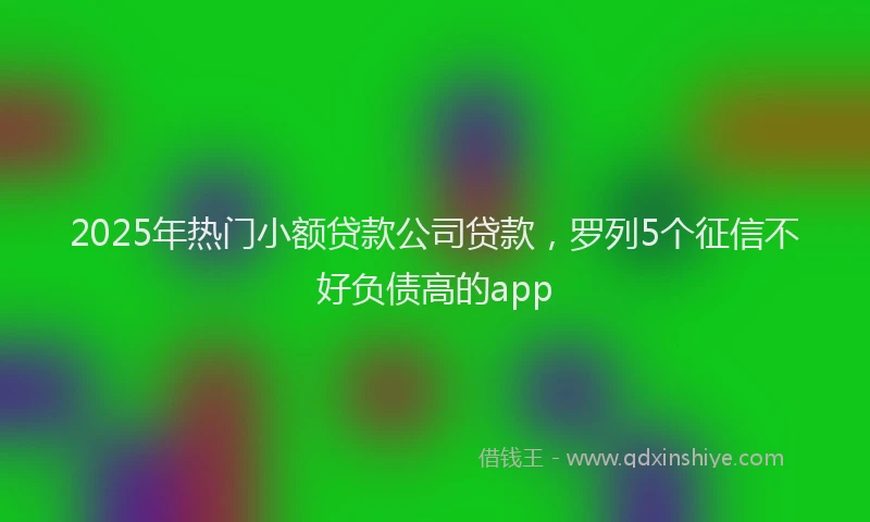 2025年热门小额贷款公司贷款，罗列5个征信不好负债高的app