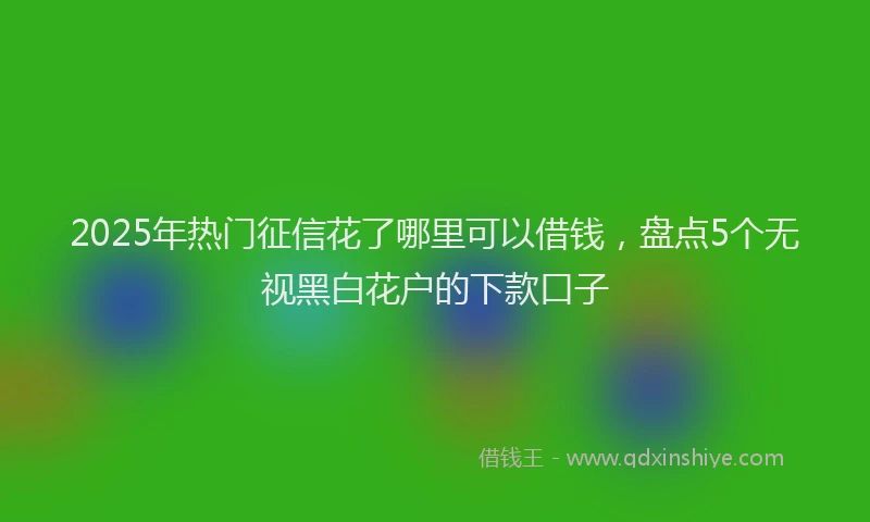2025年热门征信花了哪里可以借钱，盘点5个无视黑白花户的下款口子