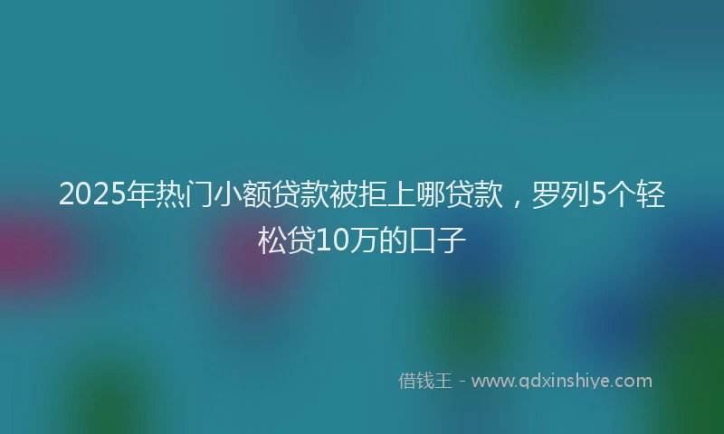 2025年热门小额贷款被拒上哪贷款，罗列5个轻松贷10万的口子
