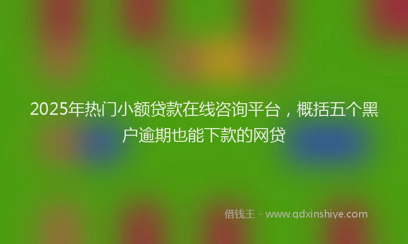 2025年热门小额贷款在线咨询平台，概括五个黑户逾期也能下款的网贷