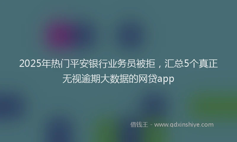 2025年热门平安银行业务员被拒，汇总5个真正无视逾期大数据的网贷app