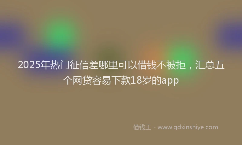 2025年热门征信差哪里可以借钱不被拒，汇总五个网贷容易下款18岁的app