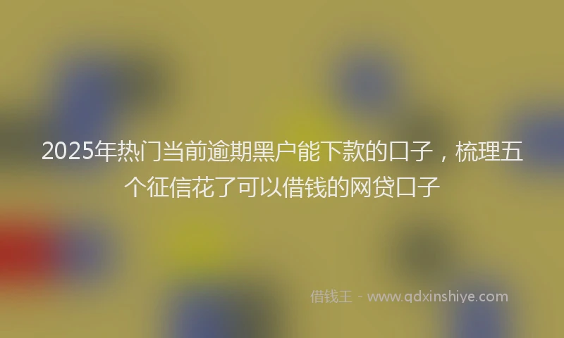 2025年热门当前逾期黑户能下款的口子，梳理五个征信花了可以借钱的网贷口子