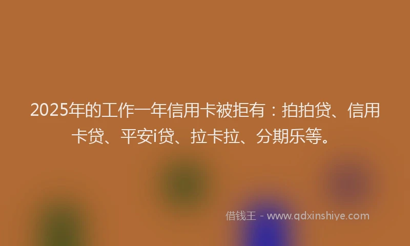 2025年的工作一年信用卡被拒有：拍拍贷、信用卡贷、平安i贷、拉卡拉、分期乐等。