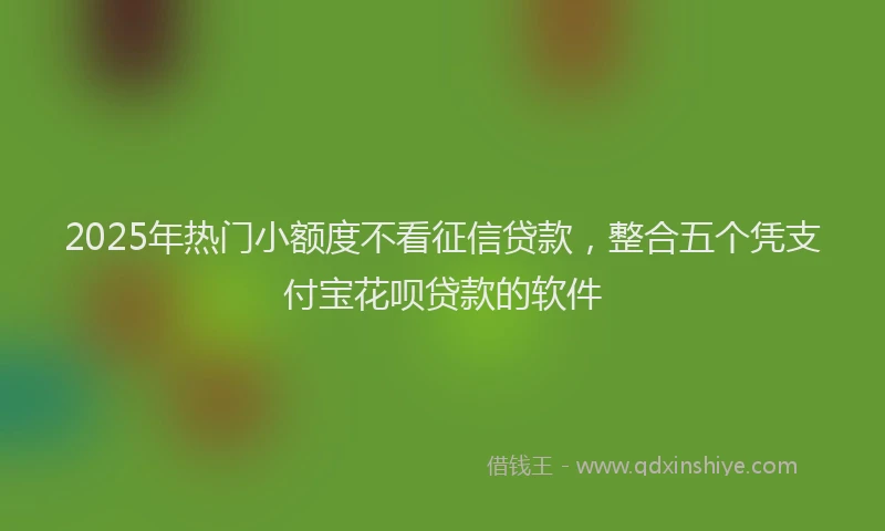 2025年热门小额度不看征信贷款，整合五个凭支付宝花呗贷款的软件