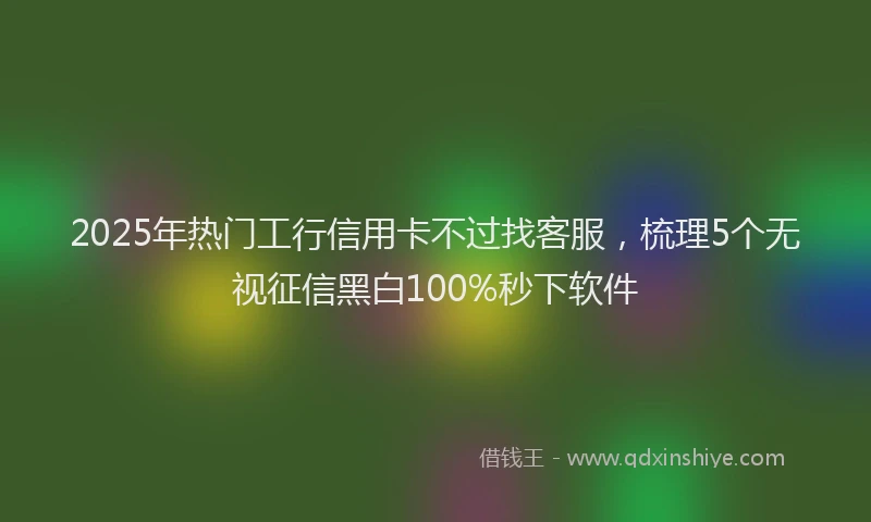 2025年热门工行信用卡不过找客服，梳理5个无视征信黑白100%秒下软件