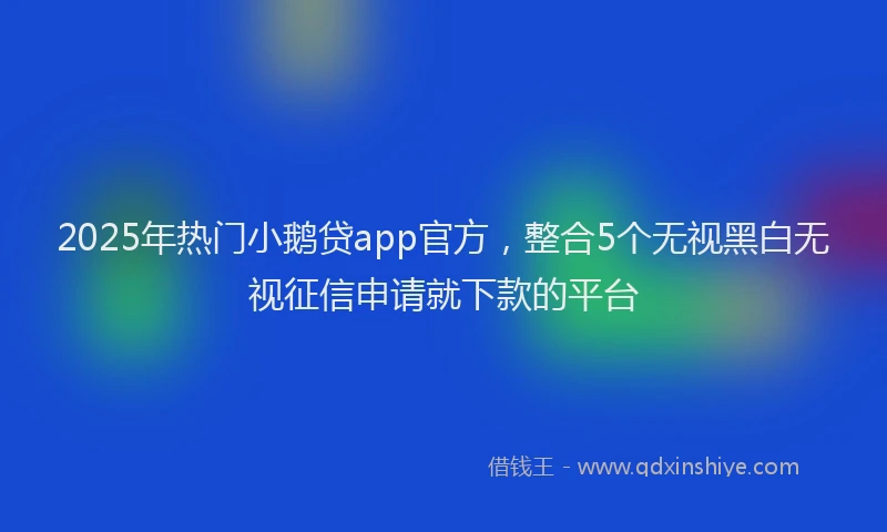 2025年热门小鹅贷app官方，整合5个无视黑白无视征信申请就下款的平台