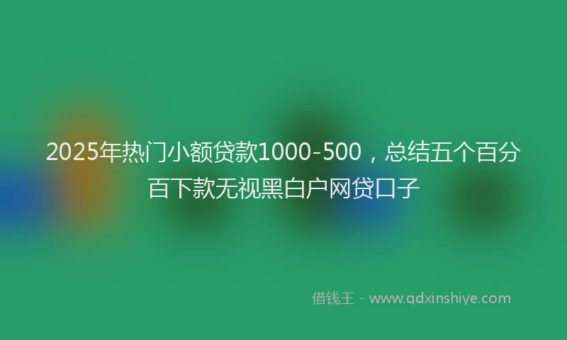 2025年热门小额贷款1000-500，总结五个百分百下款无视黑白户网贷口子