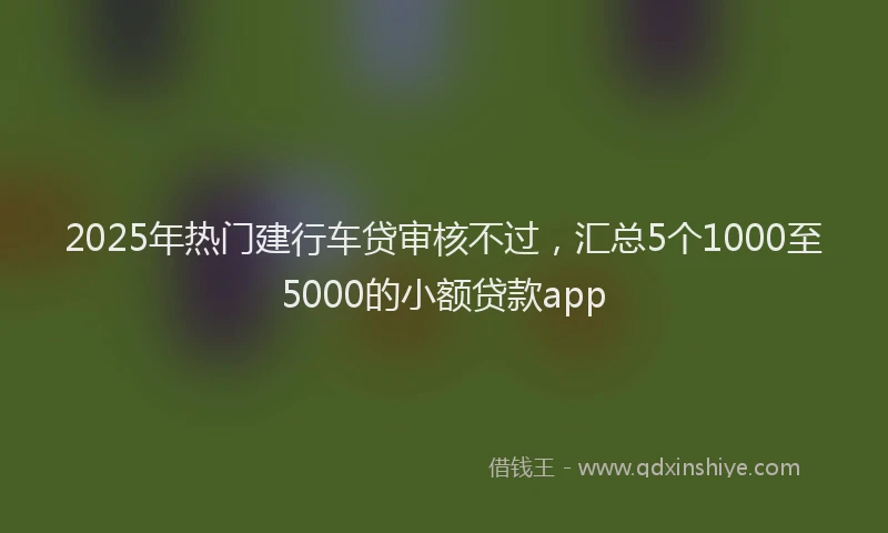 2025年热门建行车贷审核不过，汇总5个1000至5000的小额贷款app