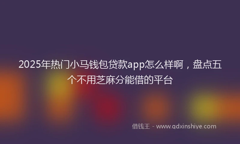2025年热门小马钱包贷款app怎么样啊，盘点五个不用芝麻分能借的平台