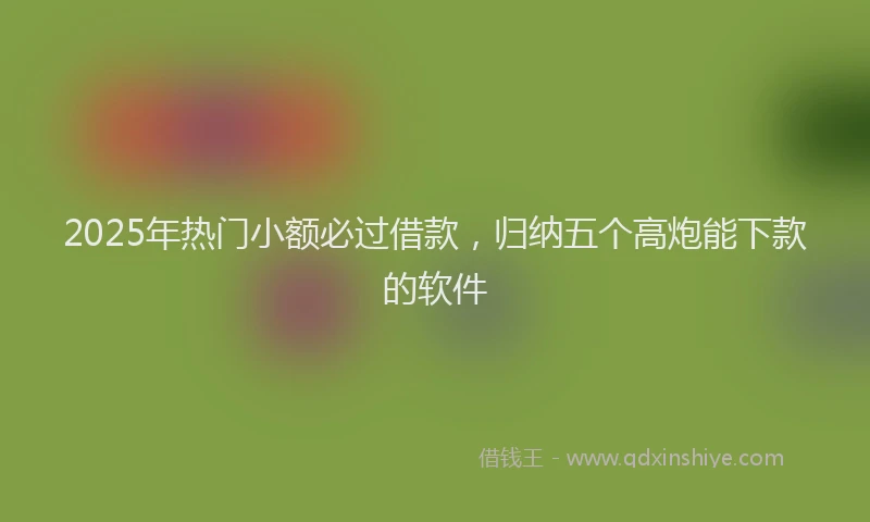2025年热门小额必过借款，归纳五个高炮能下款的软件