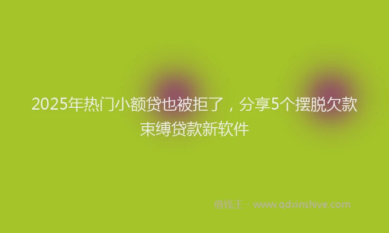 2025年热门小额贷也被拒了，分享5个摆脱欠款束缚贷款新软件