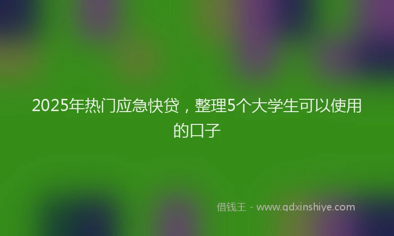 2025年热门应急快贷,整理5个大学生可以使用的口子