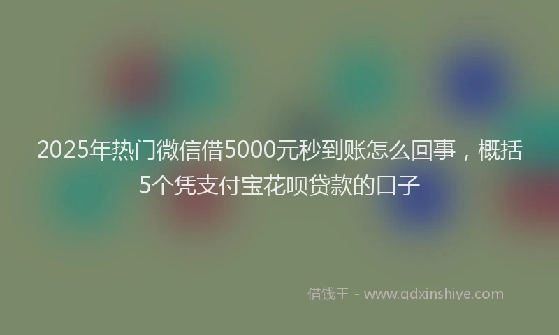 2025年热门微信借5000元秒到账怎么回事，概括5个凭支付宝花呗贷款的口子