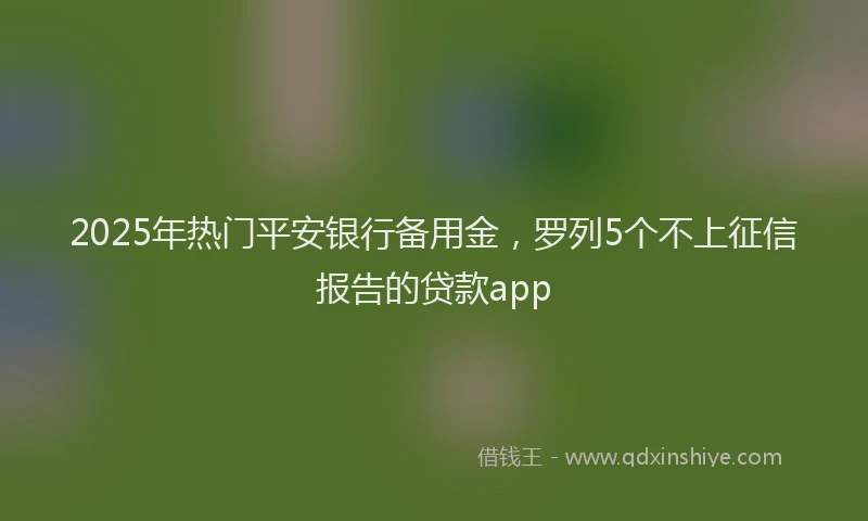 2025年热门平安银行备用金，罗列5个不上征信报告的贷款app