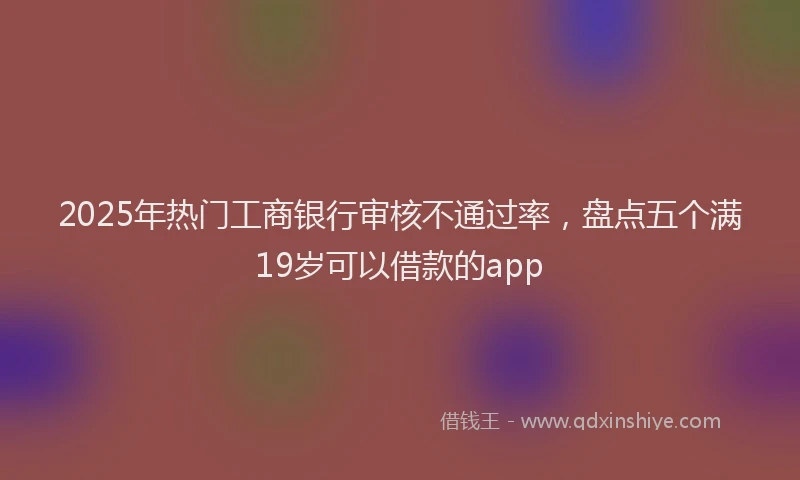 2025年热门工商银行审核不通过率，盘点五个满19岁可以借款的app
