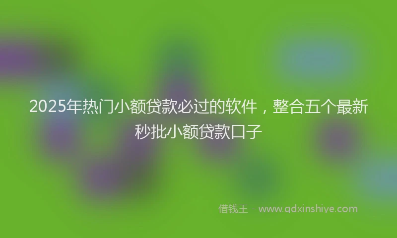 2025年热门小额贷款必过的软件，整合五个最新秒批小额贷款口子