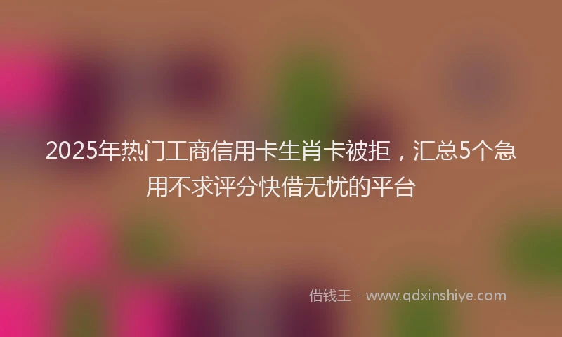 2025年热门工商信用卡生肖卡被拒，汇总5个急用不求评分快借无忧的平台