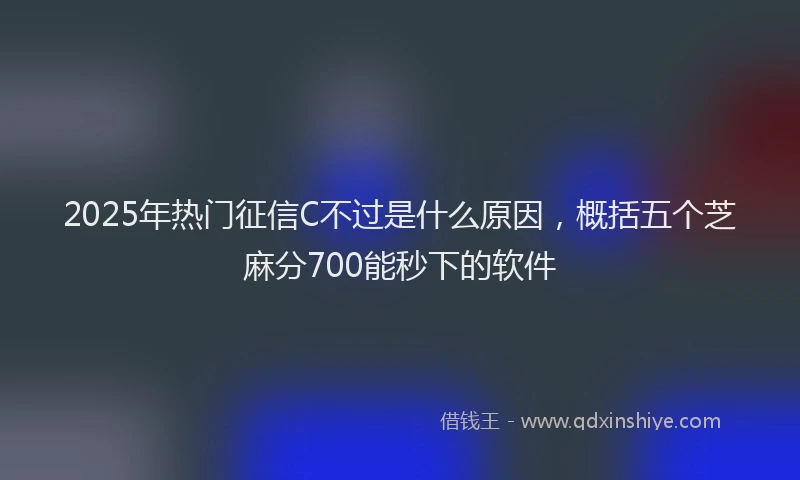 2025年热门征信C不过是什么原因，概括五个芝麻分700能秒下的软件
