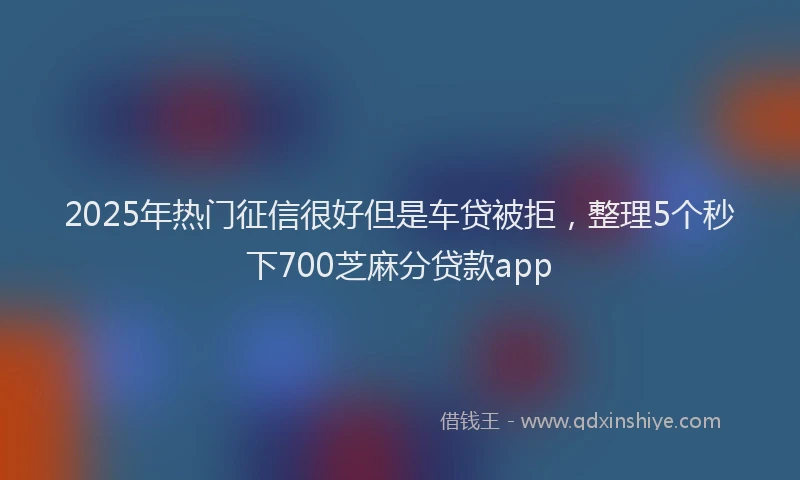 2025年热门征信很好但是车贷被拒，整理5个秒下700芝麻分贷款app