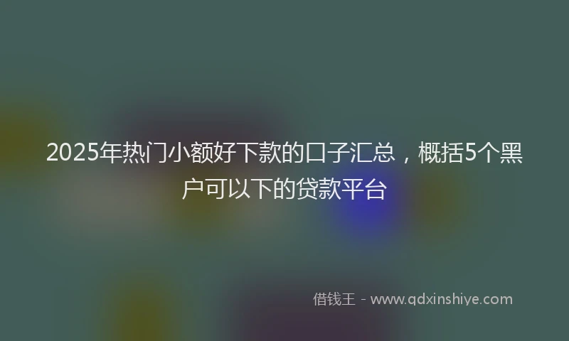 2025年热门小额好下款的口子汇总，概括5个黑户可以下的贷款平台