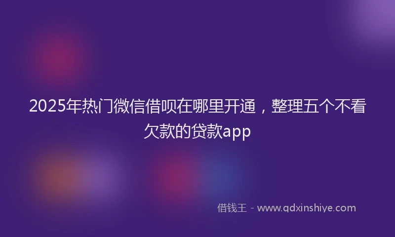 2025年热门微信借呗在哪里开通，整理五个不看欠款的贷款app