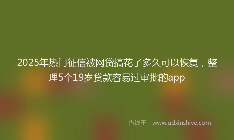2025年热门征信被网贷搞花了多久可以恢复，整理5个19岁贷款容易过审批的app