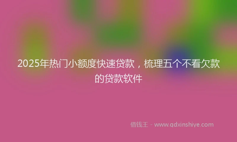 2025年热门小额度快速贷款，梳理五个不看欠款的贷款软件