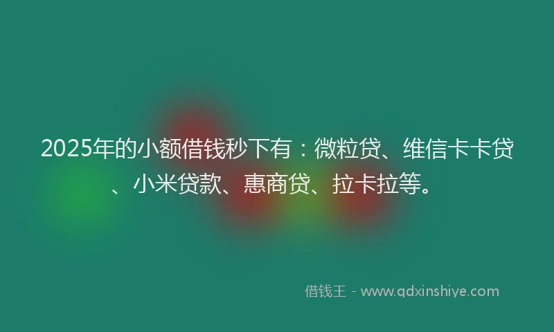 2025年的小额借钱秒下有：微粒贷、维信卡卡贷、小米贷款、惠商贷、拉卡拉等。