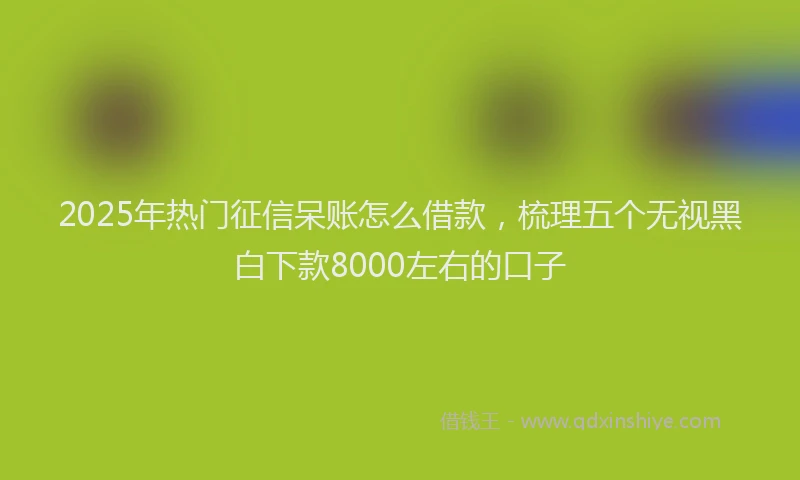 2025年热门征信呆账怎么借款，梳理五个无视黑白下款8000左右的口子