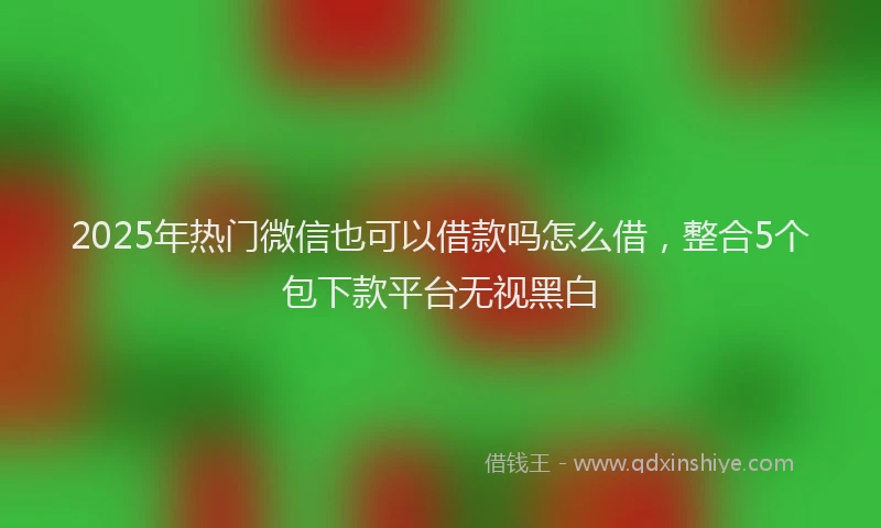 2025年热门微信也可以借款吗怎么借，整合5个包下款平台无视黑白