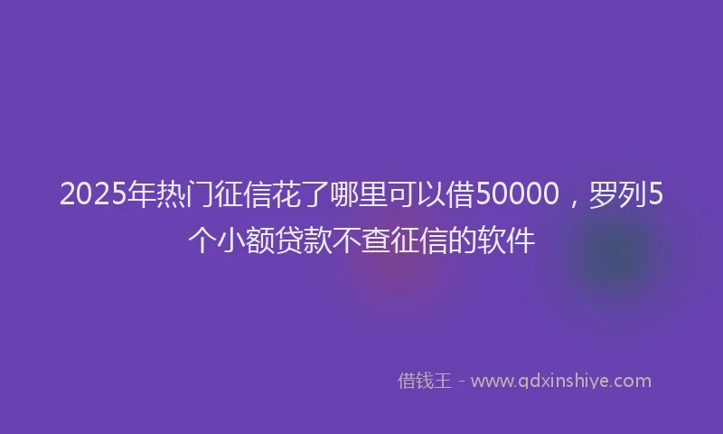 2025年热门征信花了哪里可以借50000，罗列5个小额贷款不查征信的软件