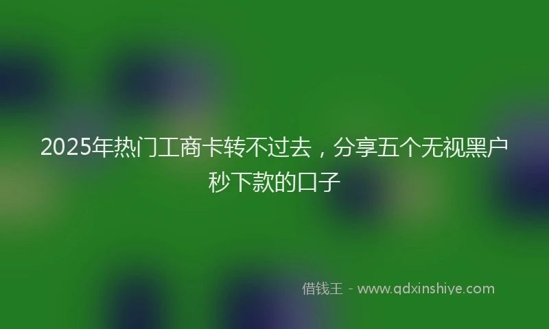 2025年热门工商卡转不过去，分享五个无视黑户秒下款的口子