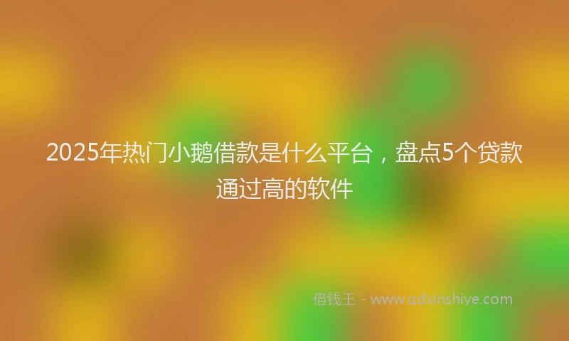 2025年热门小鹅借款是什么平台，盘点5个贷款通过高的软件