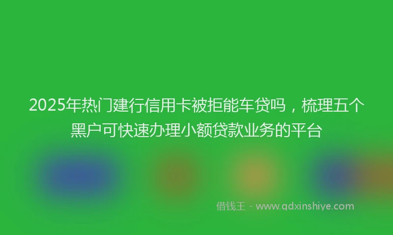 2025年热门建行信用卡被拒能车贷吗，梳理五个黑户可快速办理小额贷款业务的平台