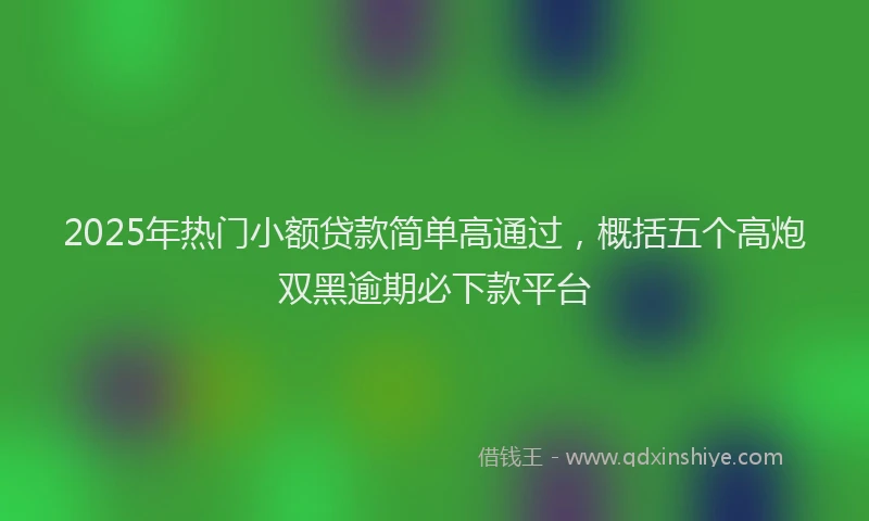2025年热门小额贷款简单高通过，概括五个高炮双黑逾期必下款平台