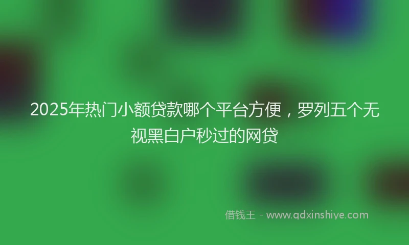 2025年热门小额贷款哪个平台方便，罗列五个无视黑白户秒过的网贷