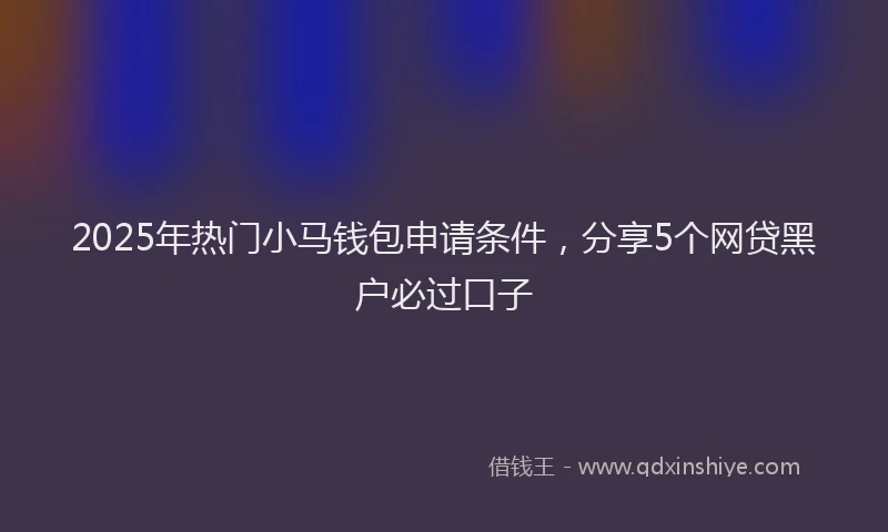 2025年热门小马钱包申请条件，分享5个网贷黑户必过口子