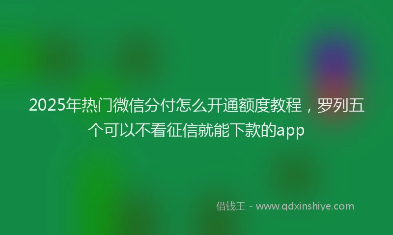 2025年热门微信分付怎么开通额度教程，罗列五个可以不看征信就能下款的app