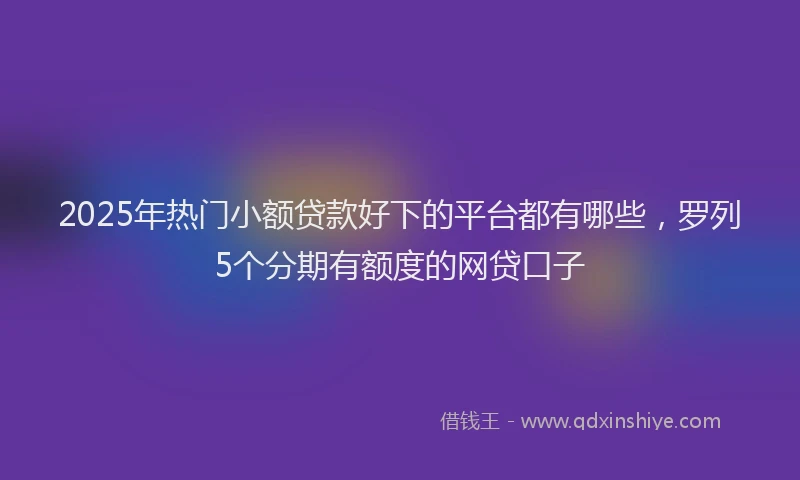 2025年热门小额贷款好下的平台都有哪些,罗列5个分期有额度的网贷口子