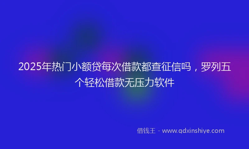 2025年热门小额贷每次借款都查征信吗，罗列五个轻松借款无压力软件
