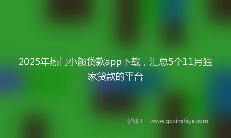 2025年热门小额贷款app下载，汇总5个11月独家贷款的平台