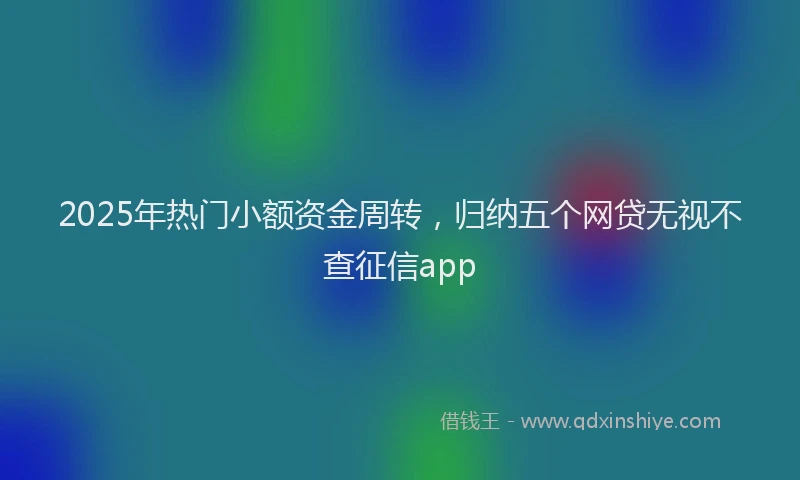 2025年热门小额资金周转，归纳五个网贷无视不查征信app