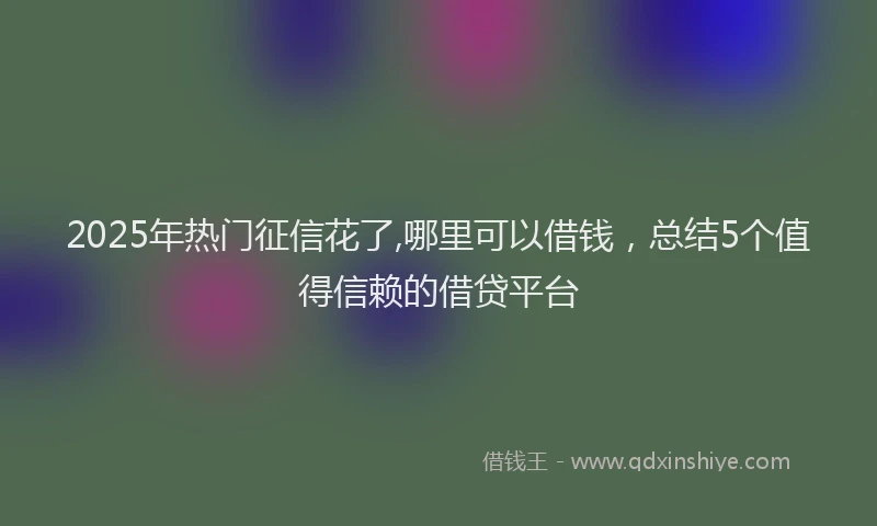 2025年热门征信花了,哪里可以借钱，总结5个值得信赖的借贷平台